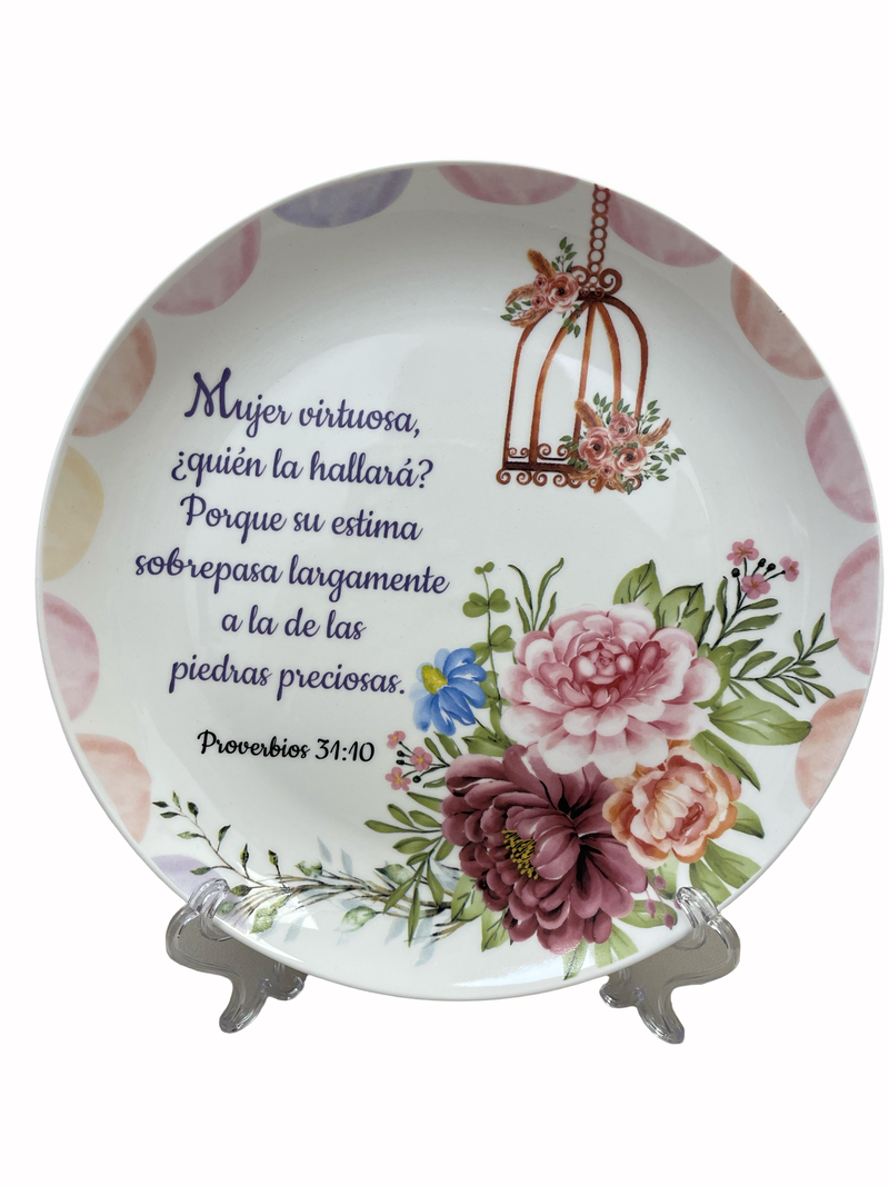 Plato decorativo-Mujer virtuosa Proverbios 31: 10