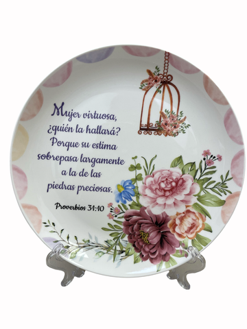 Plato decorativo-Mujer virtuosa Proverbios 31: 10