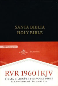 Biblia RVR 1960/KJV Bilingüe Tamano Personal, Negro Imitación piel con Índice