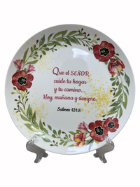 Plato decorativo-Que El SEÑOR cuide tu hogar y tu camino... Salmo 121: 8