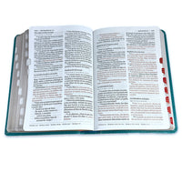 Biblia RVR60 Letra Grande 12 puntos imit. piel turquesa floreada con índice
