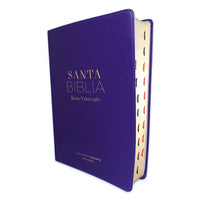 Biblia RVR60 Letra Súper Gigante Imitación Piel Lila Con Indicé