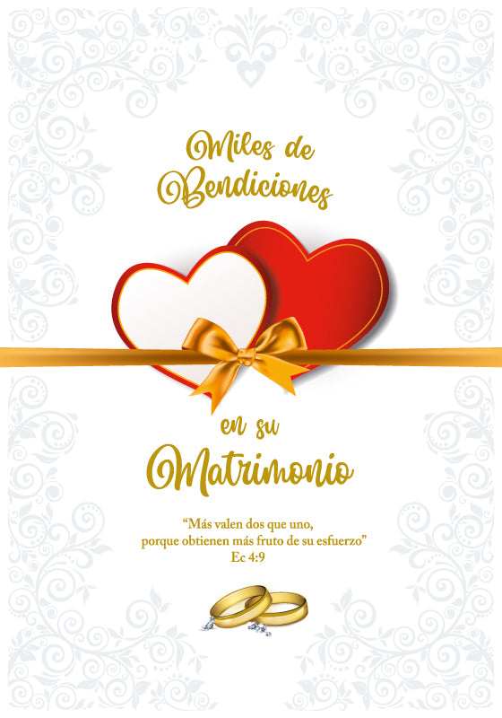 Tarjeta de saludo-Miles de Bendiciones en su  Matrimonio