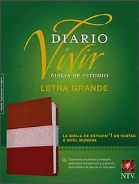 Biblia de Estudio del Diario Vivir NTV, Letra Grande (SentiPiel, Vino Tinto/Rosa