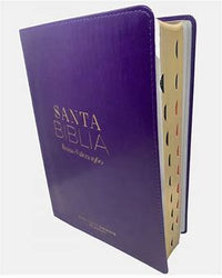 Biblia RVR60 Letra Súper Gigante Imitación Piel Lila Con Indicé