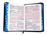 Biblia RVR60 Letra Gigante Tamano Manual Azul/Floreado Zipper e Indice