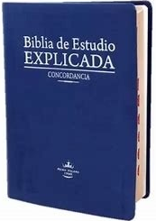 Biblia Rvr60 de Estudio Explicada con Concordancia Piel Especial Azul