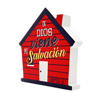 Placa de Madera Casa "De Dios viene mi Salvación" Salmos 62:1