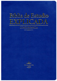 Biblia Rvr60 de Estudio Explicada con Concordancia Piel Especial Azul