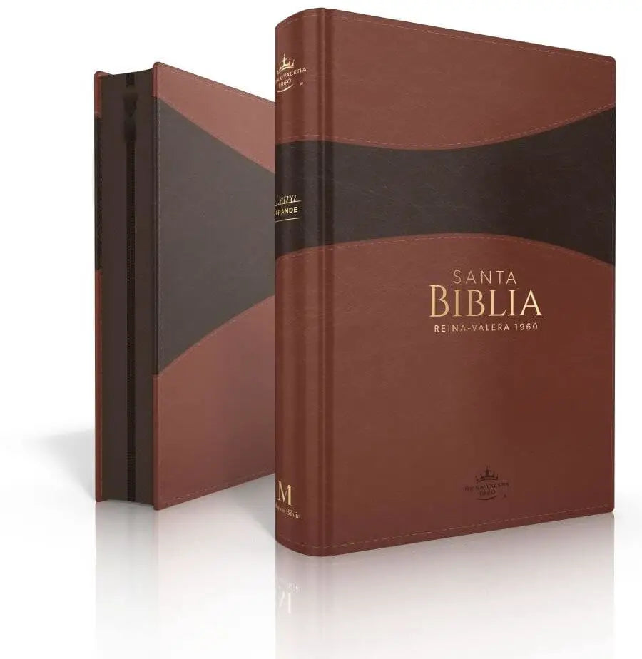 Biblia RVR60 Manual Letra Grande Imitación Piel Marrón/Marrón, Cierre/Índice